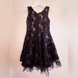 Black lace 3D floral dress Size 8